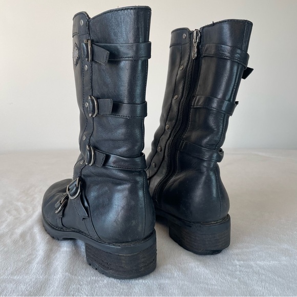 Harley Davidson Leather Motorcycle Boots - Picture 4 of 11